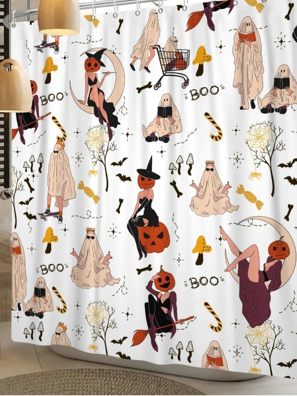 Halloween Comic Shower Curtain